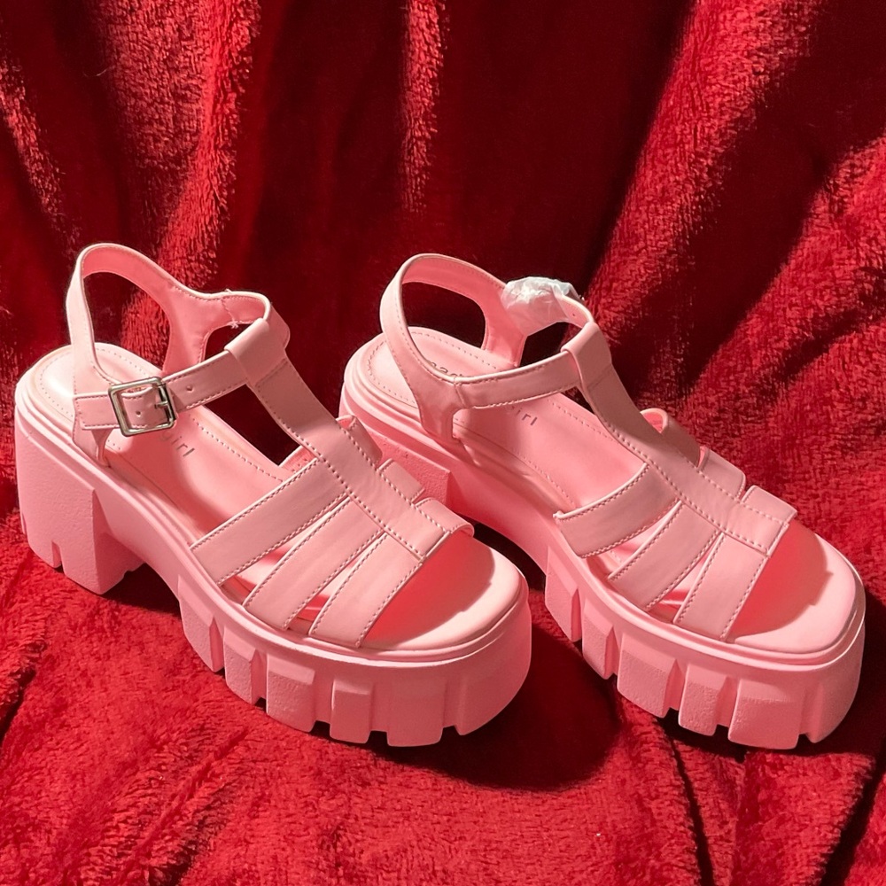MADDEN GIRL GALEXIA PINK Platform Sandals NEW sz6 - Picture 3 of 6